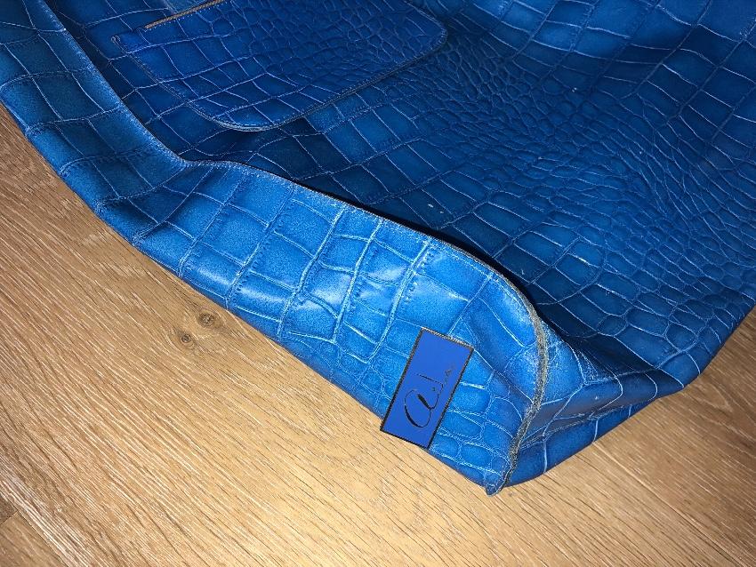 Avila Mykonos Blue Leather Bag
