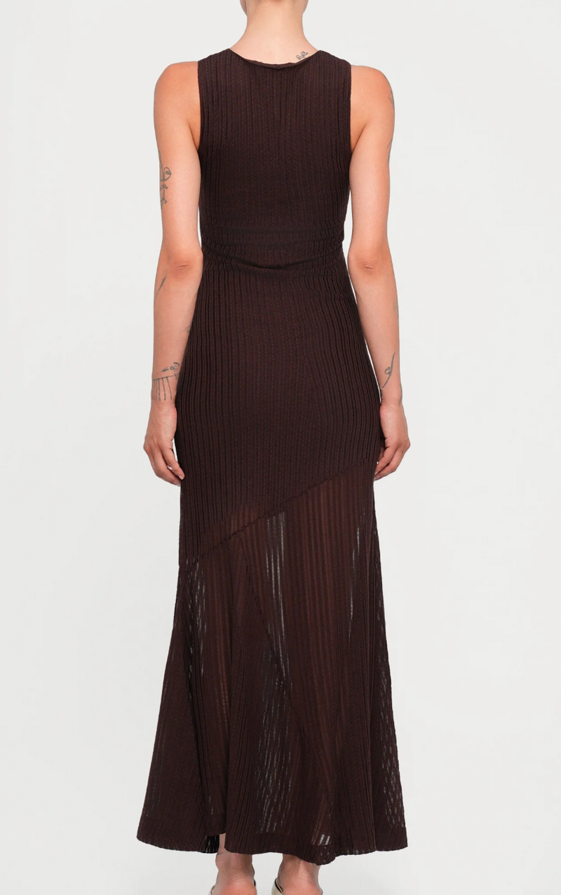 Bite Studios Brown Ribbed Spacia Maxi Dress