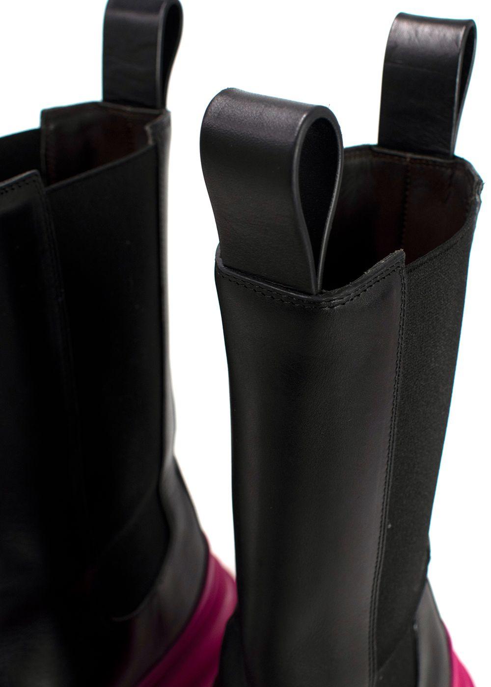 Bottega Veneta Pink Tire Rubber-trimmed Leather Chelsea Boots