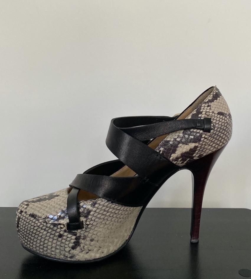 Vicini Python & Leather Pumps