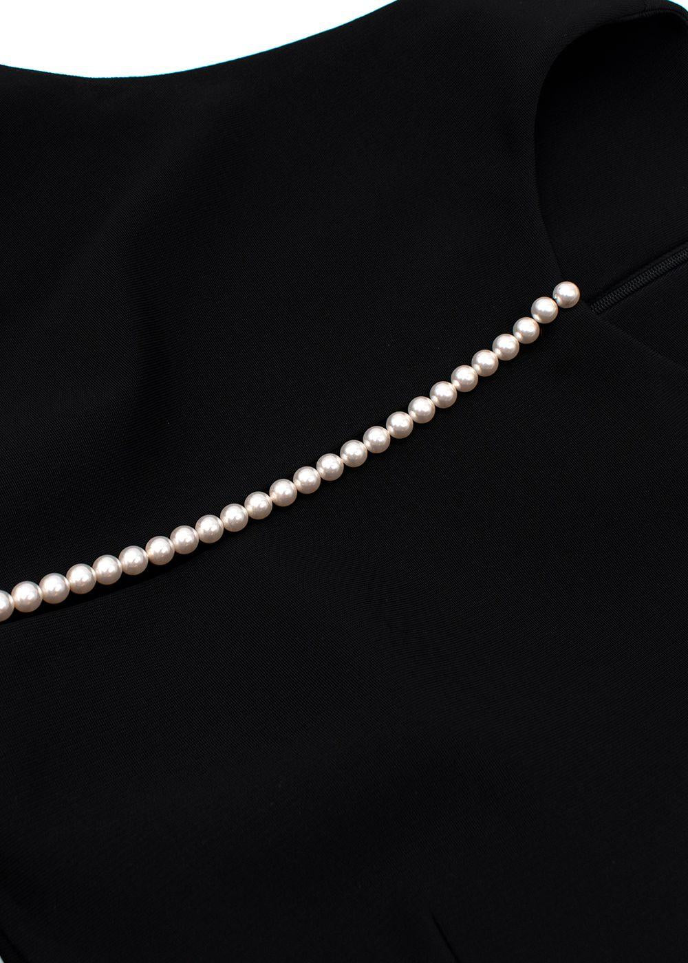 Faux Pearl Trimmed Cut-out Dress