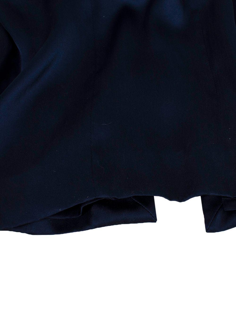 Navy Silk Midi Dress