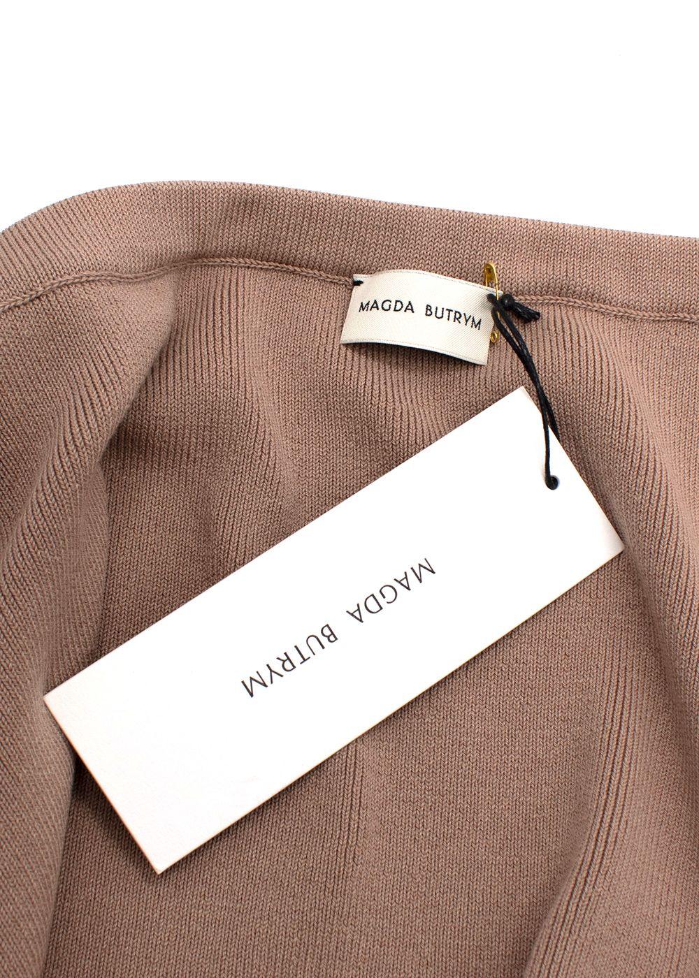 Magda Butrym Beige Ribbed Midi Wrap Skirt