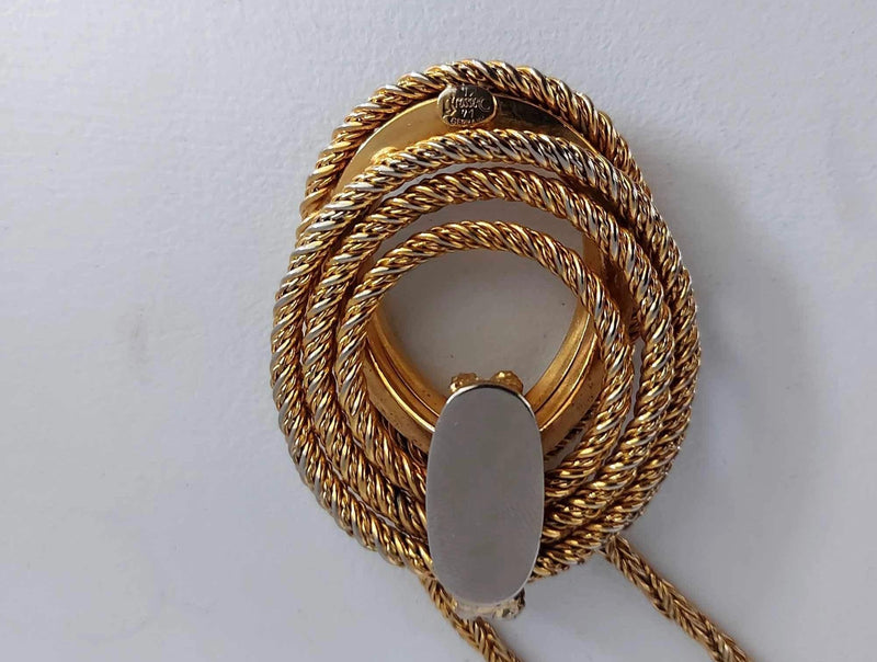 Dior Grosse Vintage Gold Plated Twisted Pendant Necklace