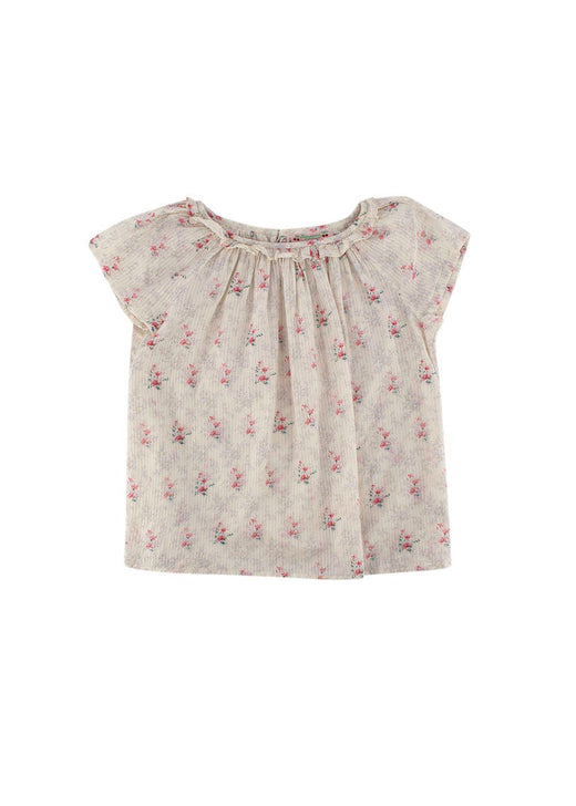 Kids 8Y Ivory Floral Striped Top