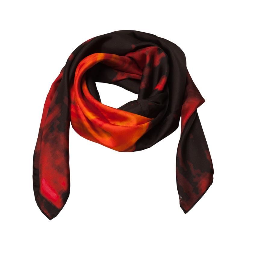 Rosemary Goodenough Mad Red Flowers IX Silk Scarf