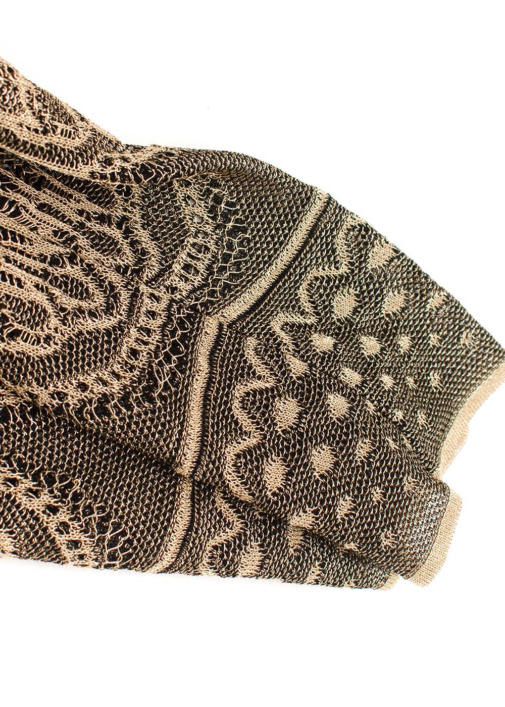 Roberto Cavalli Gold Brocade Pleated Mini Dress