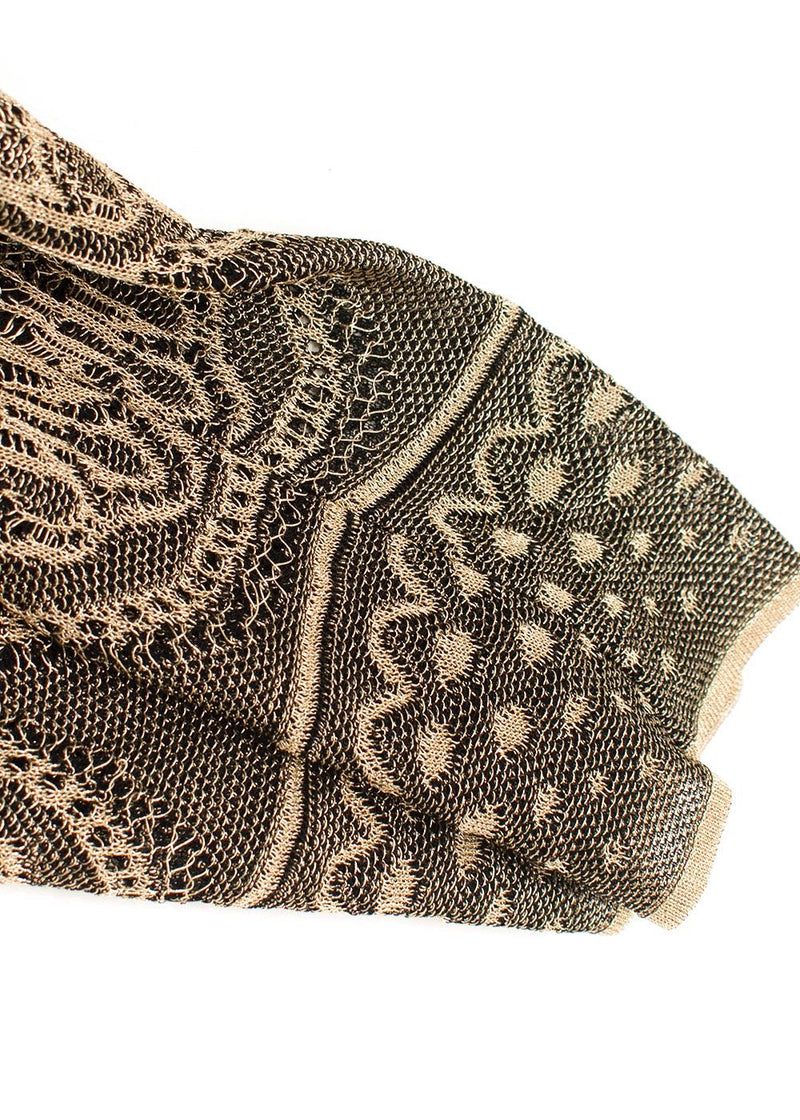 Roberto Cavalli Gold Brocade Pleated Mini Dress
