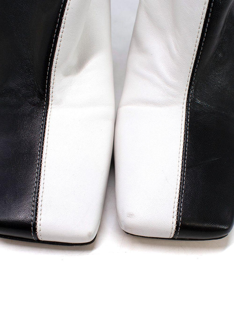 Wandler Two Tone Black and White Ankle Boots