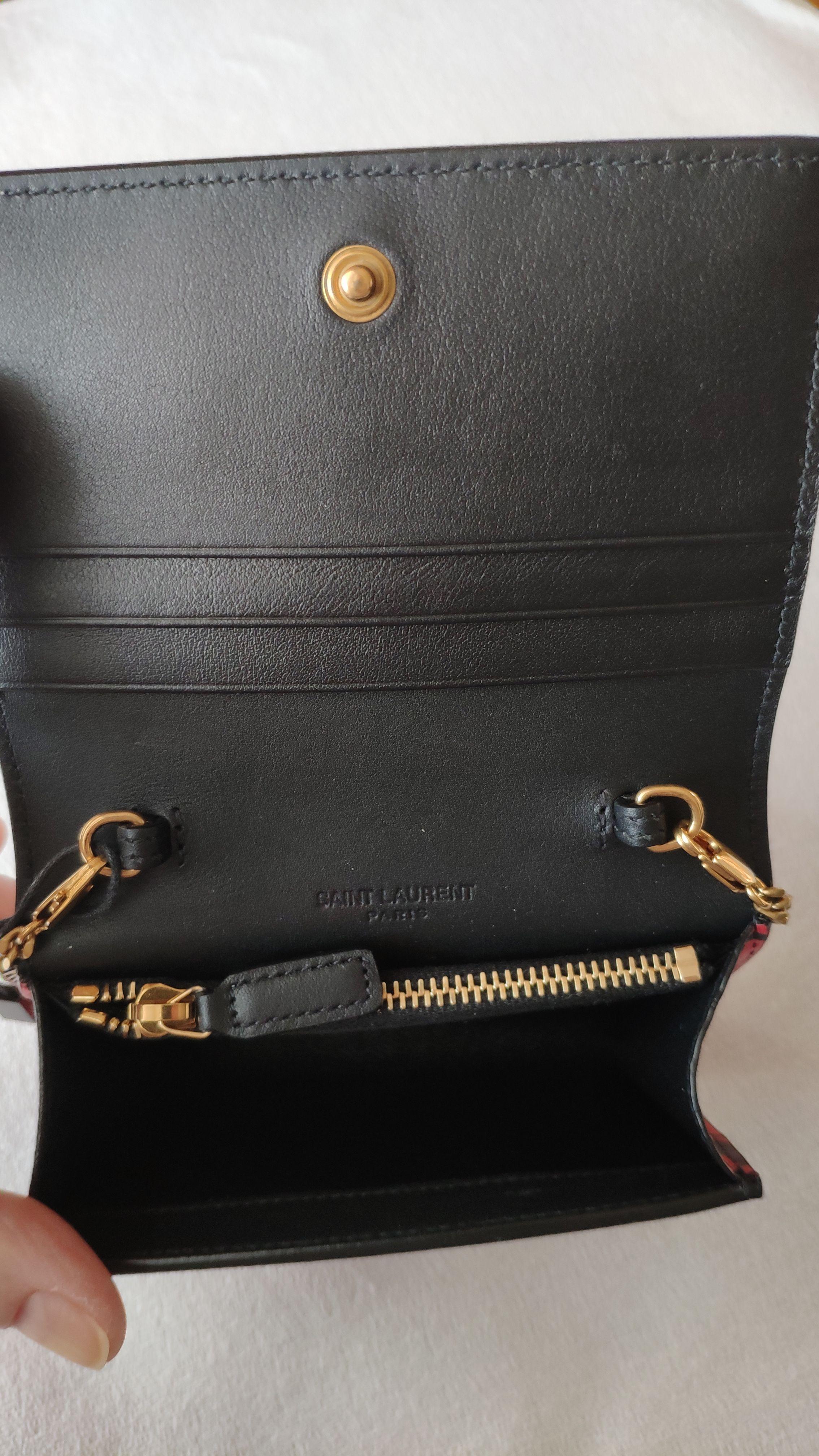 Saint Laurent Red Printed Wallet on Chain