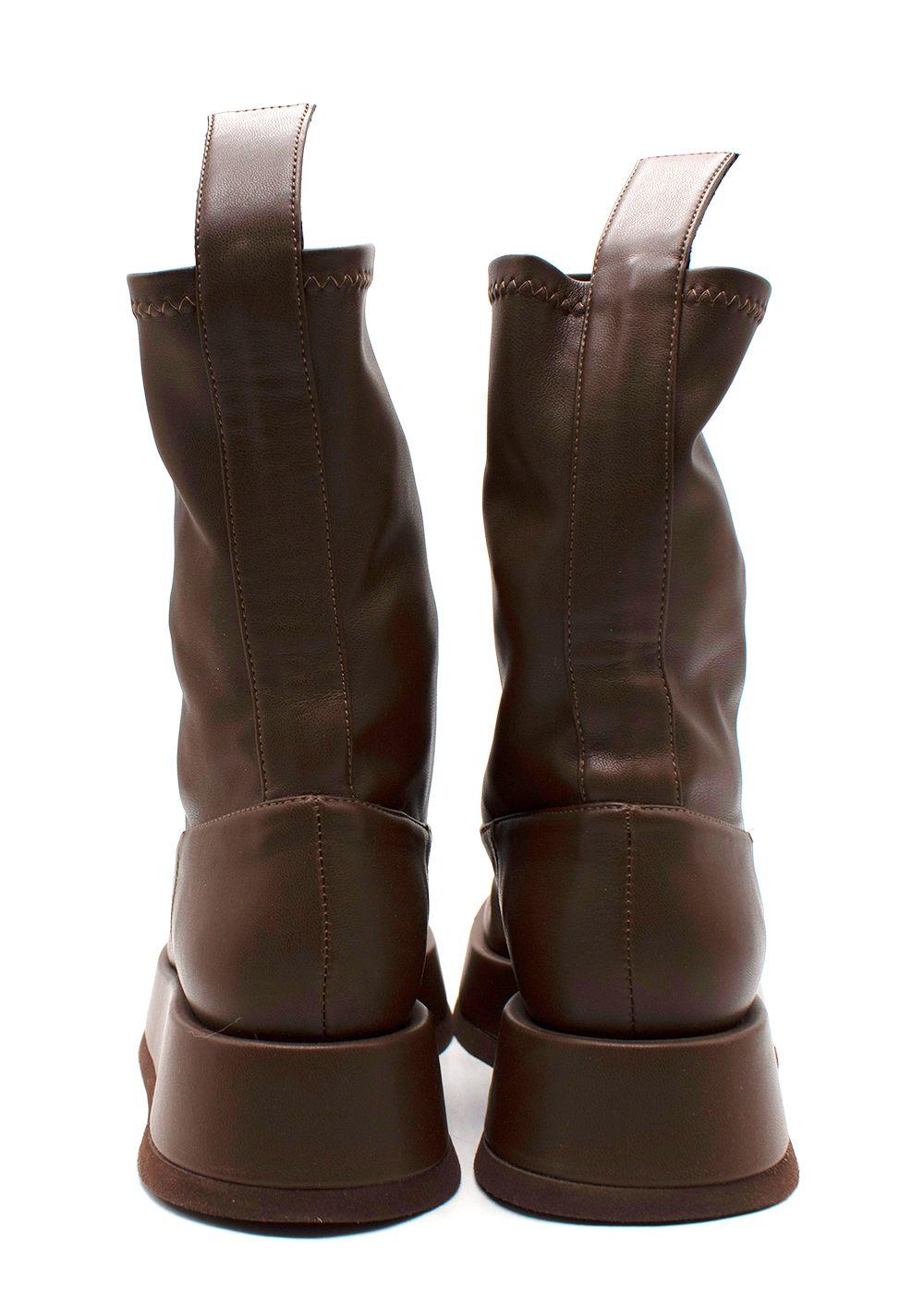 Gia Borghini Chocolate Brown Rosie Leather Boots
