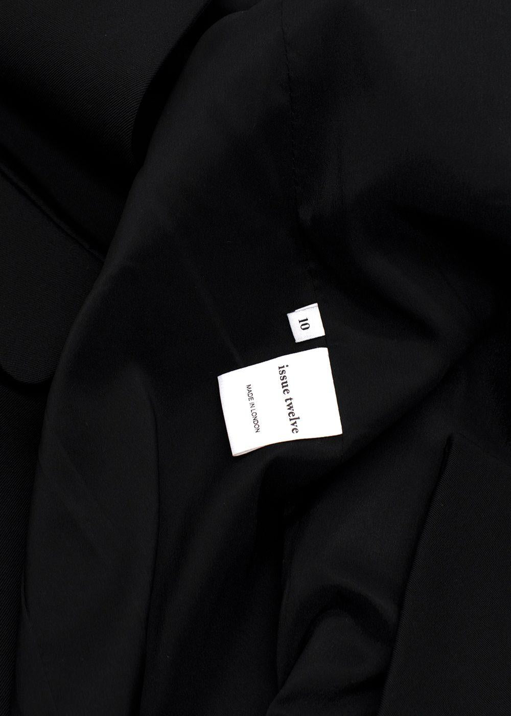 Issue Twelve Black Collarless Single Breasted Blazer