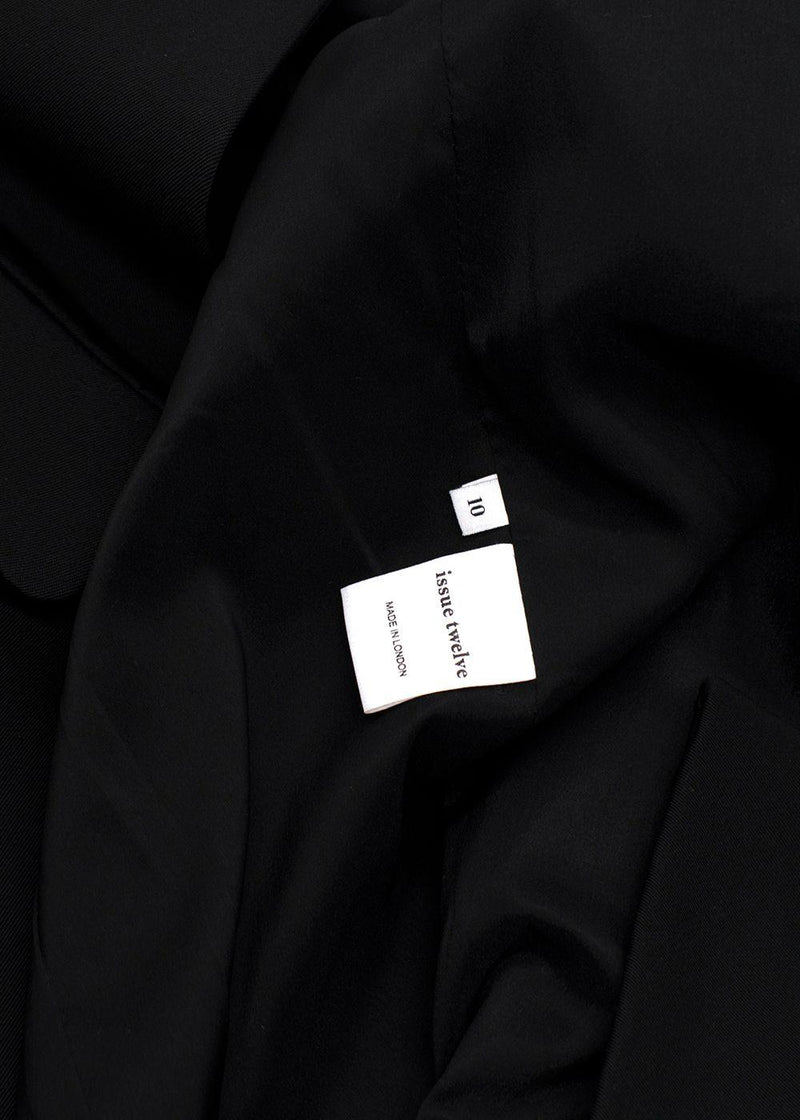 Issue Twelve Black Collarless Single Breasted Blazer