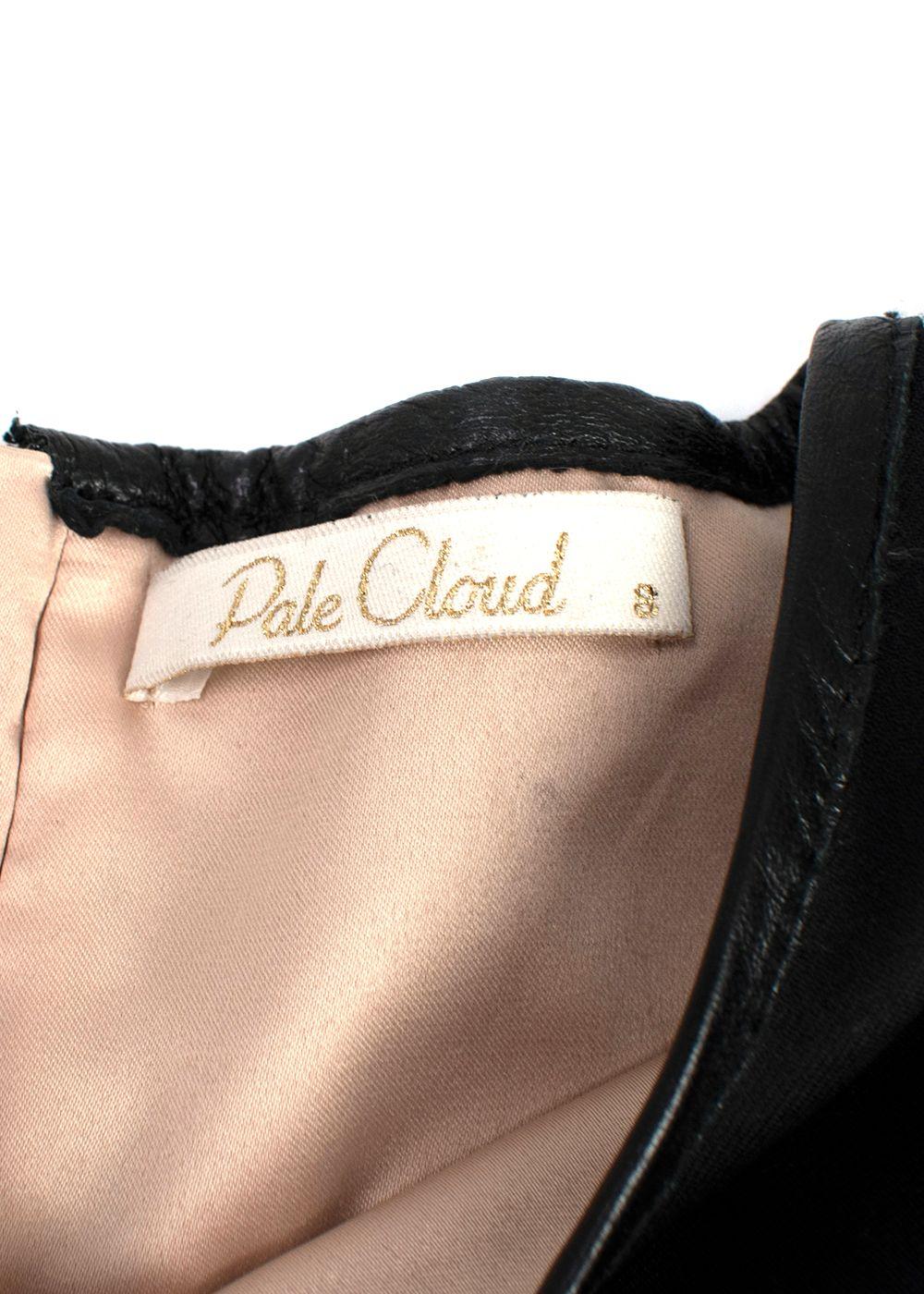 Pale Cloud Sleeveless Leather Trimmed Dress