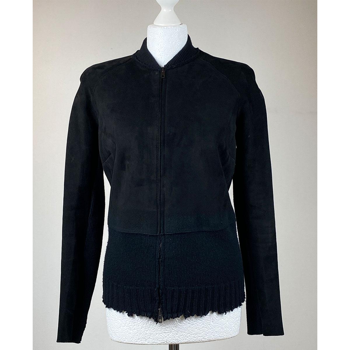 B-Used black suede biker jacket