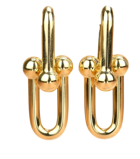 Extra Large 18K Gold Link Earrings