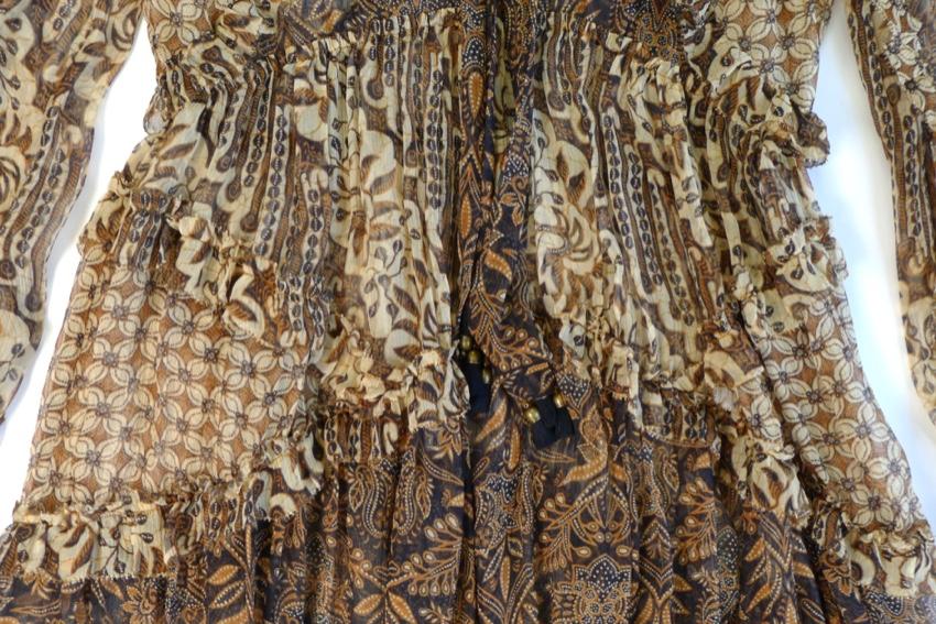 Zimmermann brown printed silk-georgette midi dress