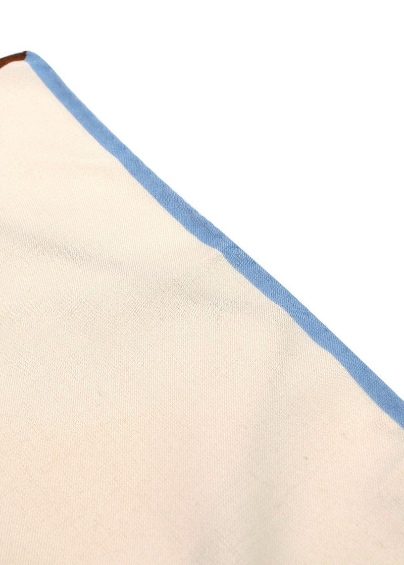 Roda Cream Cashmere and Silk Pocket Square