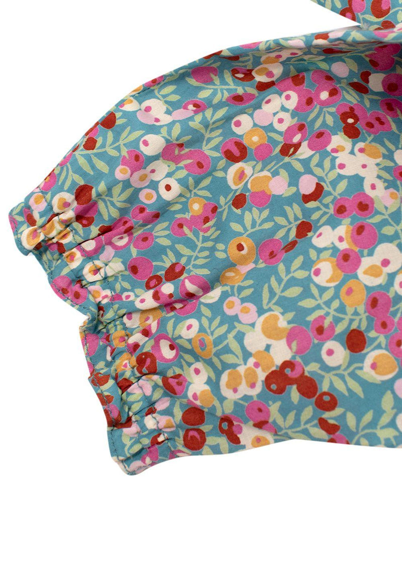 Bonpoint Baby 6m Blue Floral Overalls