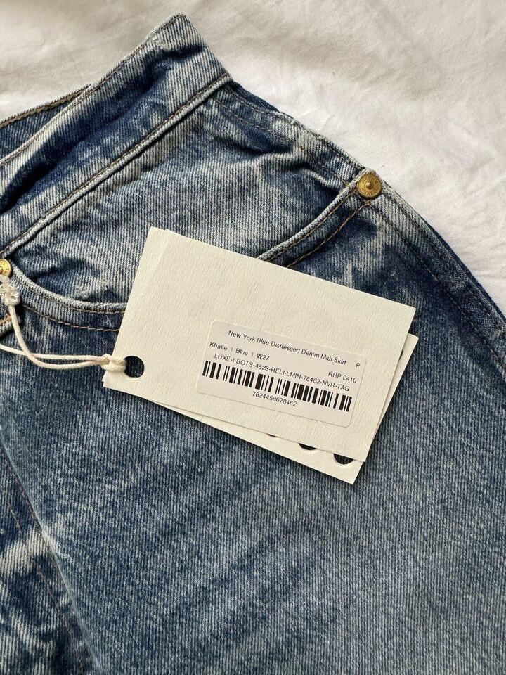 Khaite Maggie Denim Midi Skirt