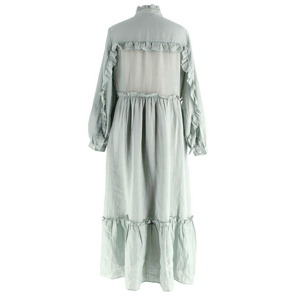 Sea New York Ruffled Sage Green Midi Dress