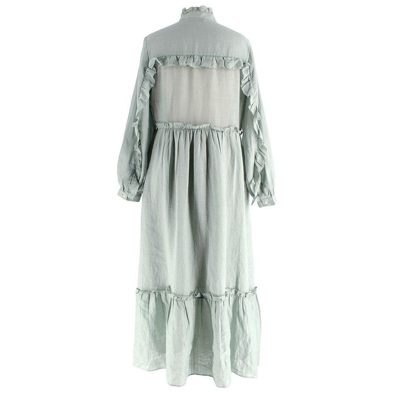Sea New York Ruffled Sage Green Midi Dress