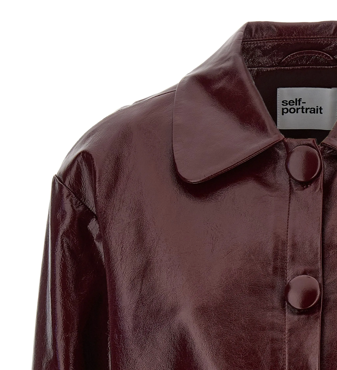 Self-Portrait Cropped Leather Jacket