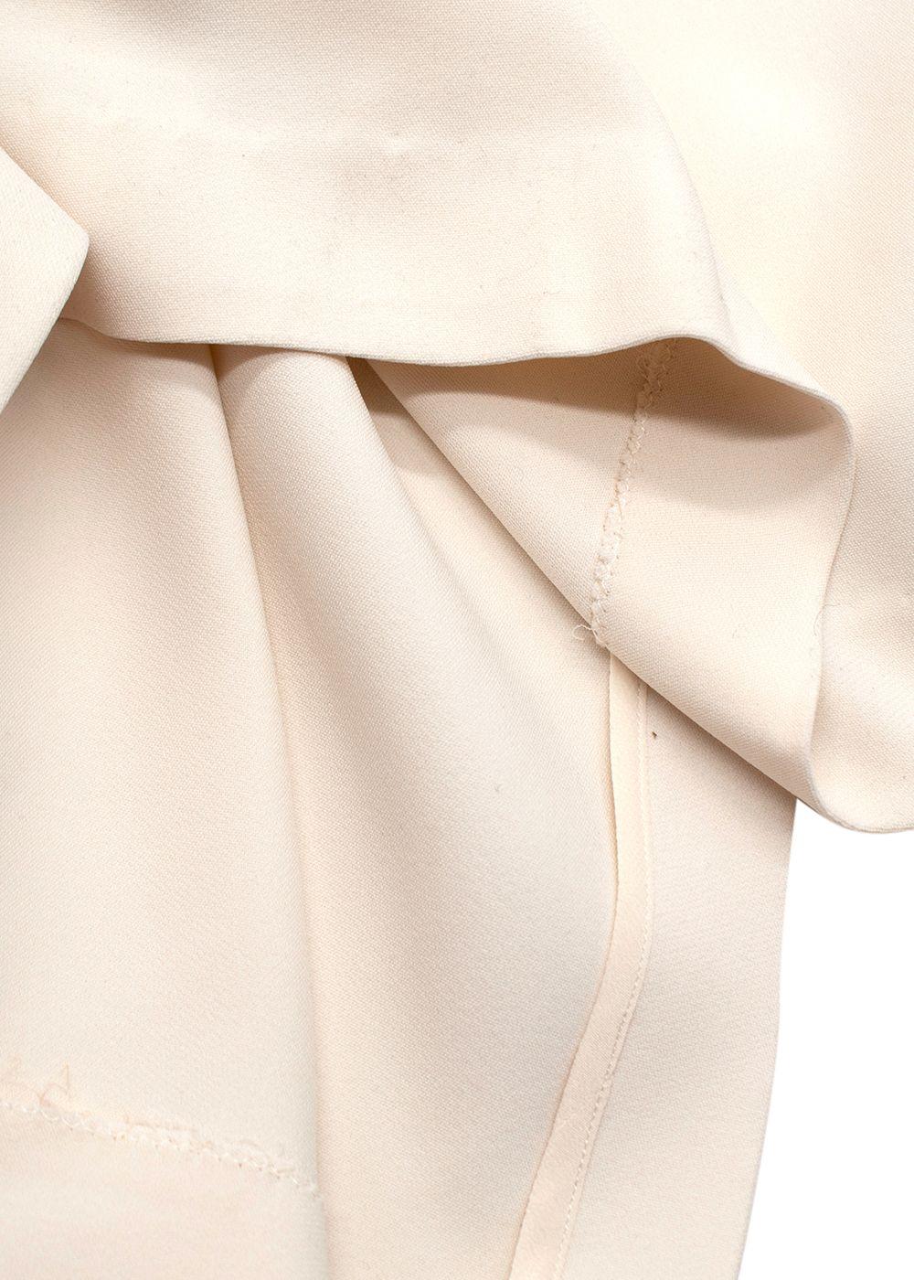 Elie Saab Cream Frill Sleeves Maxi Dress