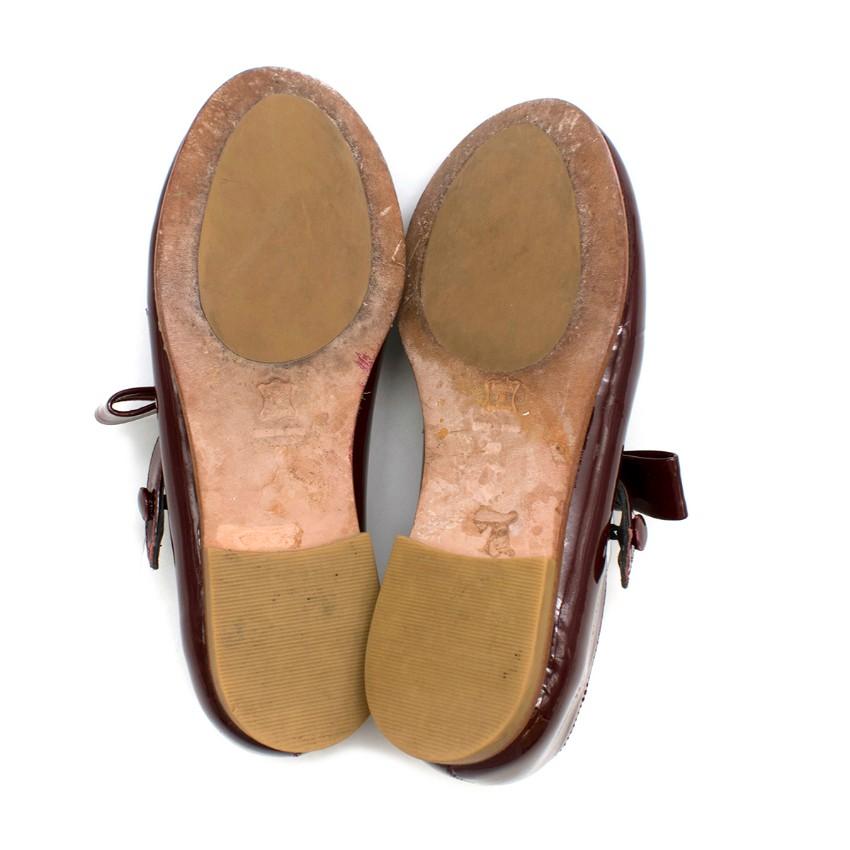 Bonpoint Girl's Patent Leather Burgundy Red Ballet Flats