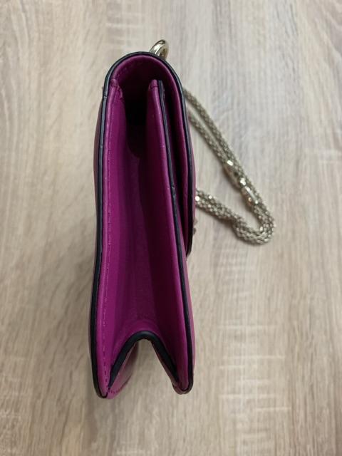Fuschia Glam Lock Studded Shoulder Bag