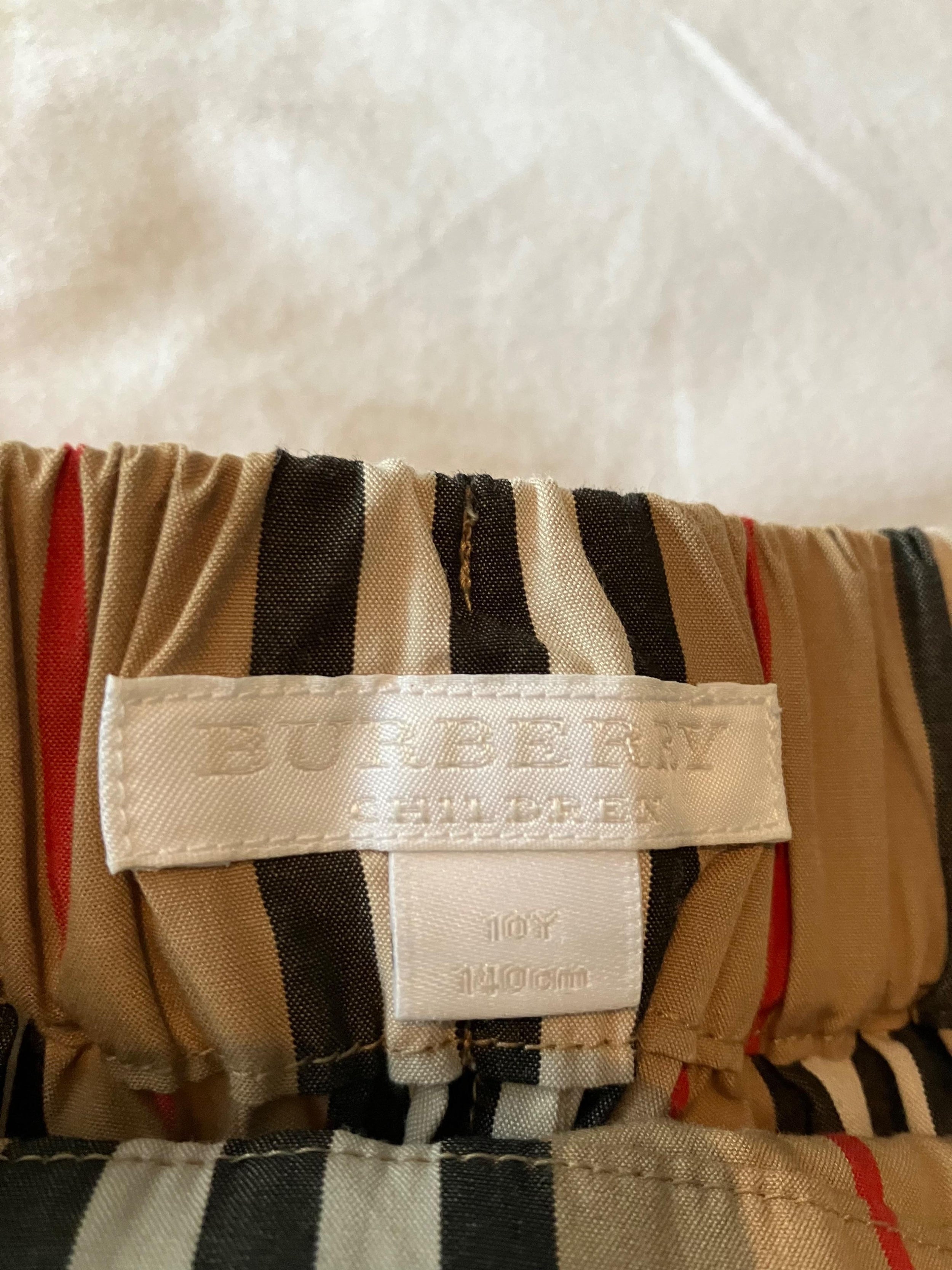 Burberry Kids Striped High Waisted Trousers