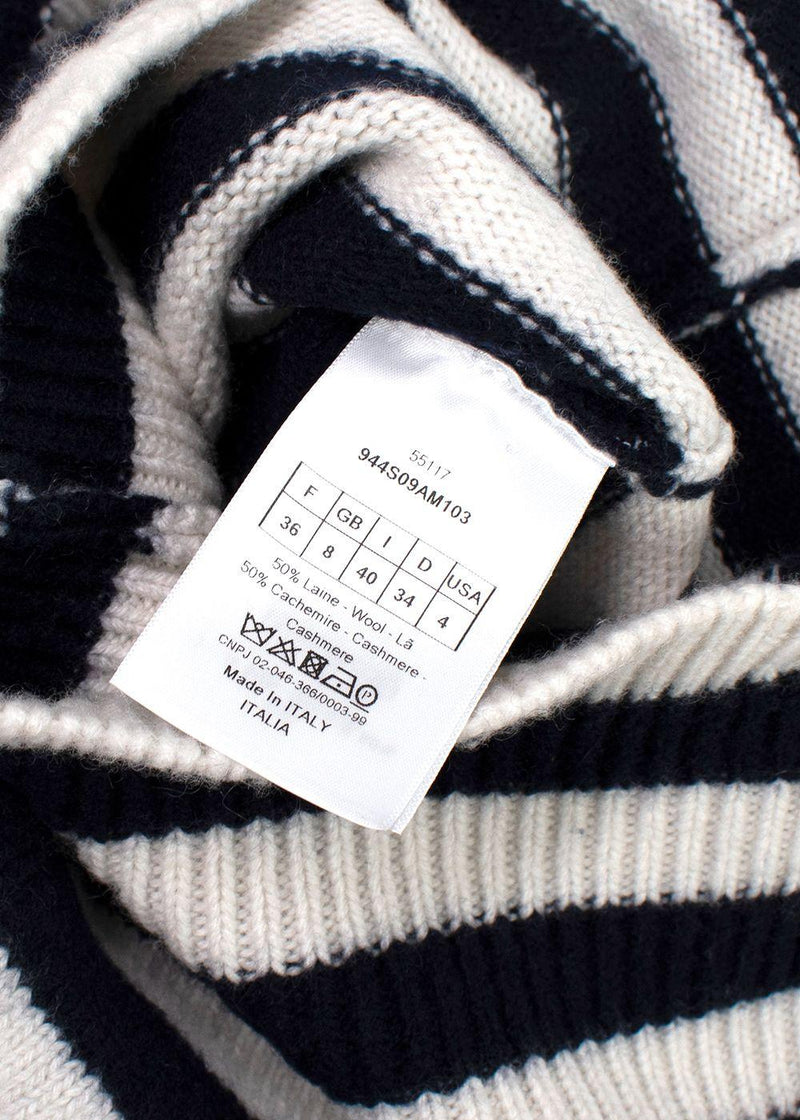 Dior Wool And Cashmere Fantaisie Blanc Distressed Jumper