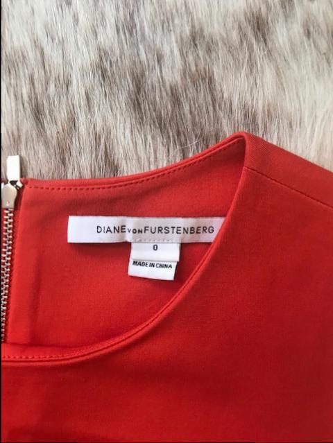 Diane Von Furstenberg Orange Sleeveless Dress