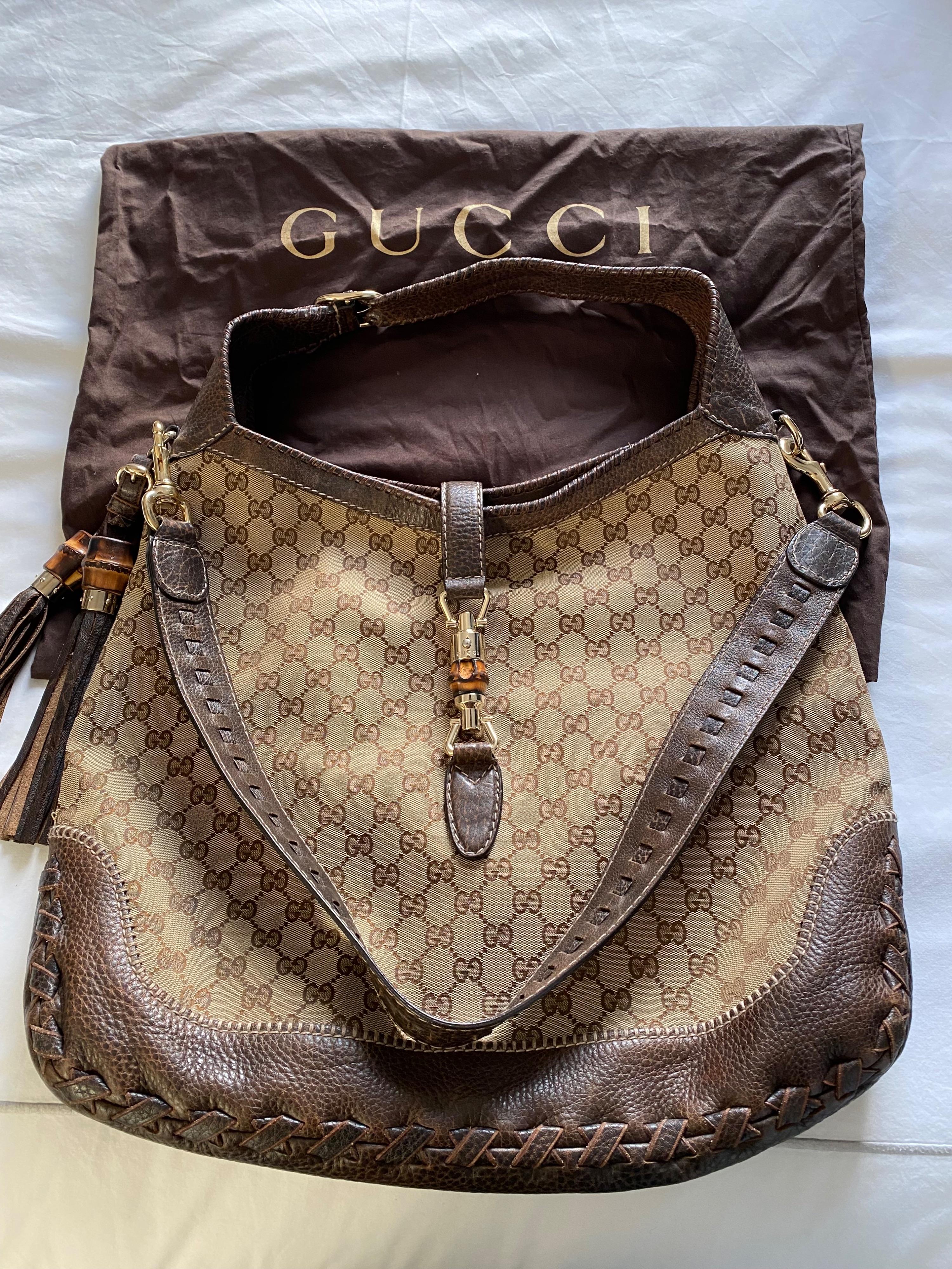 Gucci Brown Monogram Hobo Bag