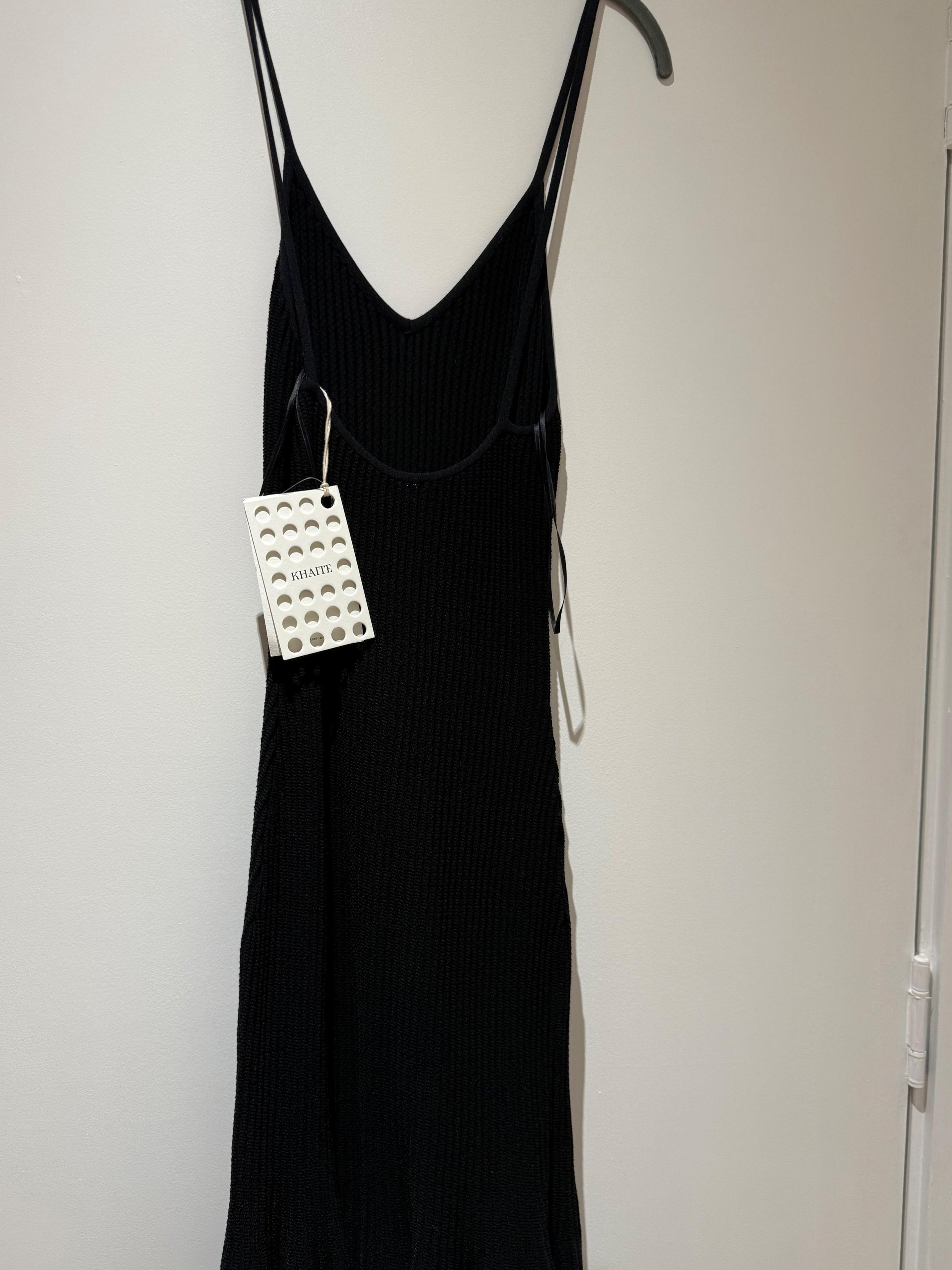 Khaite Black Ribbed Queen Midi Dress