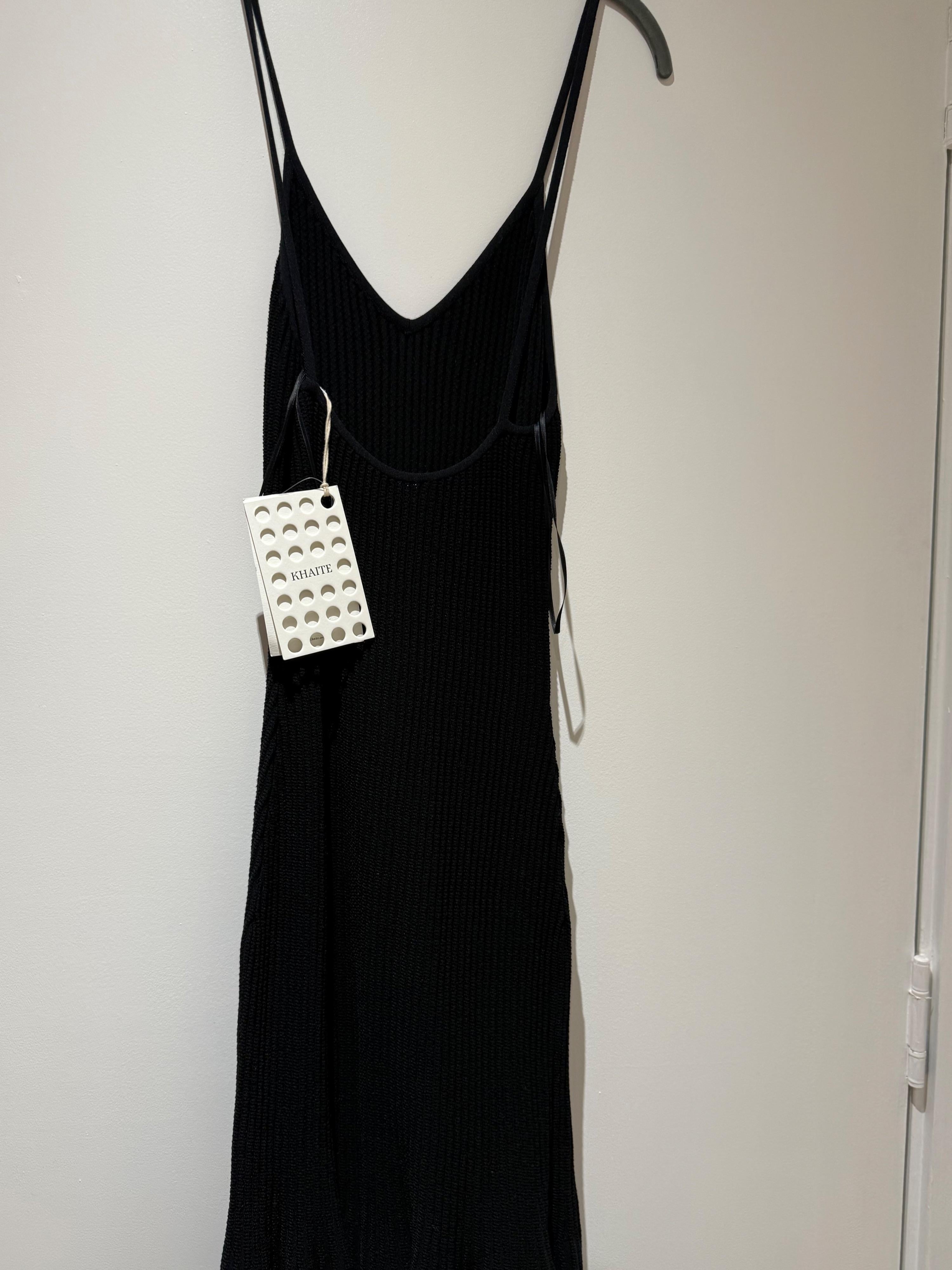Khaite Black Ribbed Queen Midi Dress