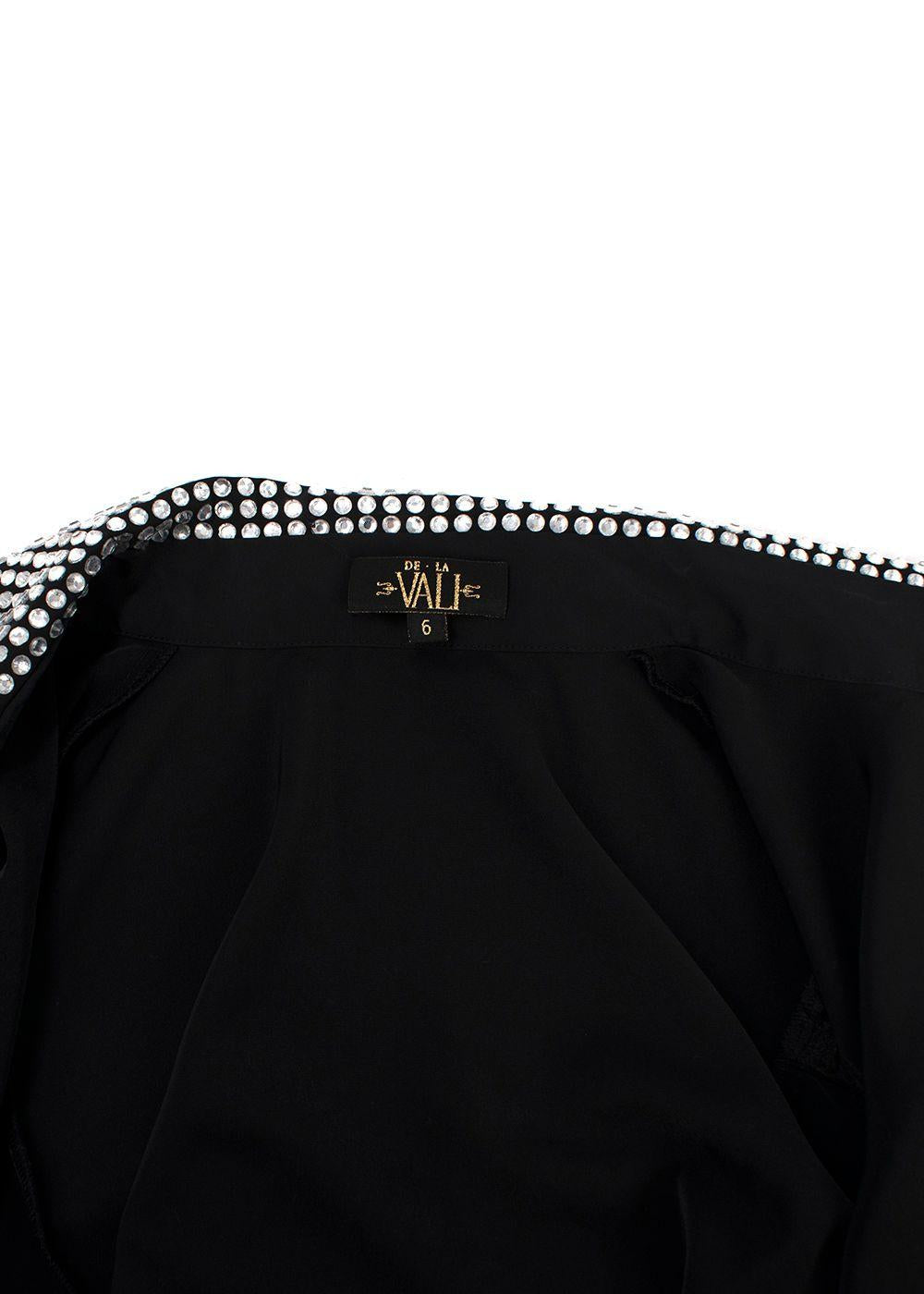 De La Vali Black El Paso Crystal Embellished Shirt Dress