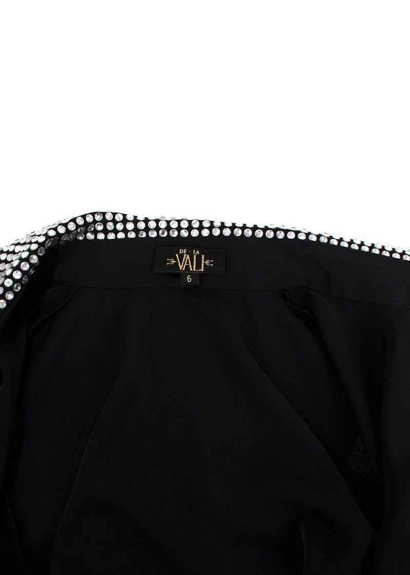 De La Vali Black El Paso Crystal Embellished Shirt Dress