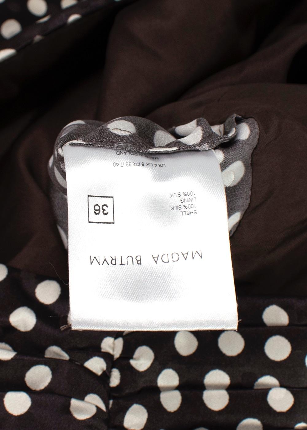 Magda Butrym Brown Polka-dot Silk Shirt Dress