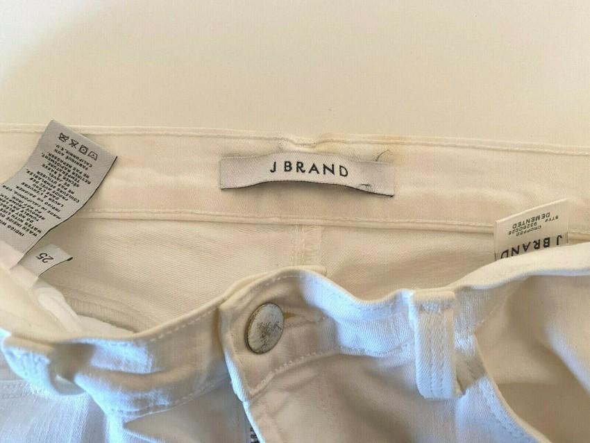 J Brand White Distressed Skinny Jeans