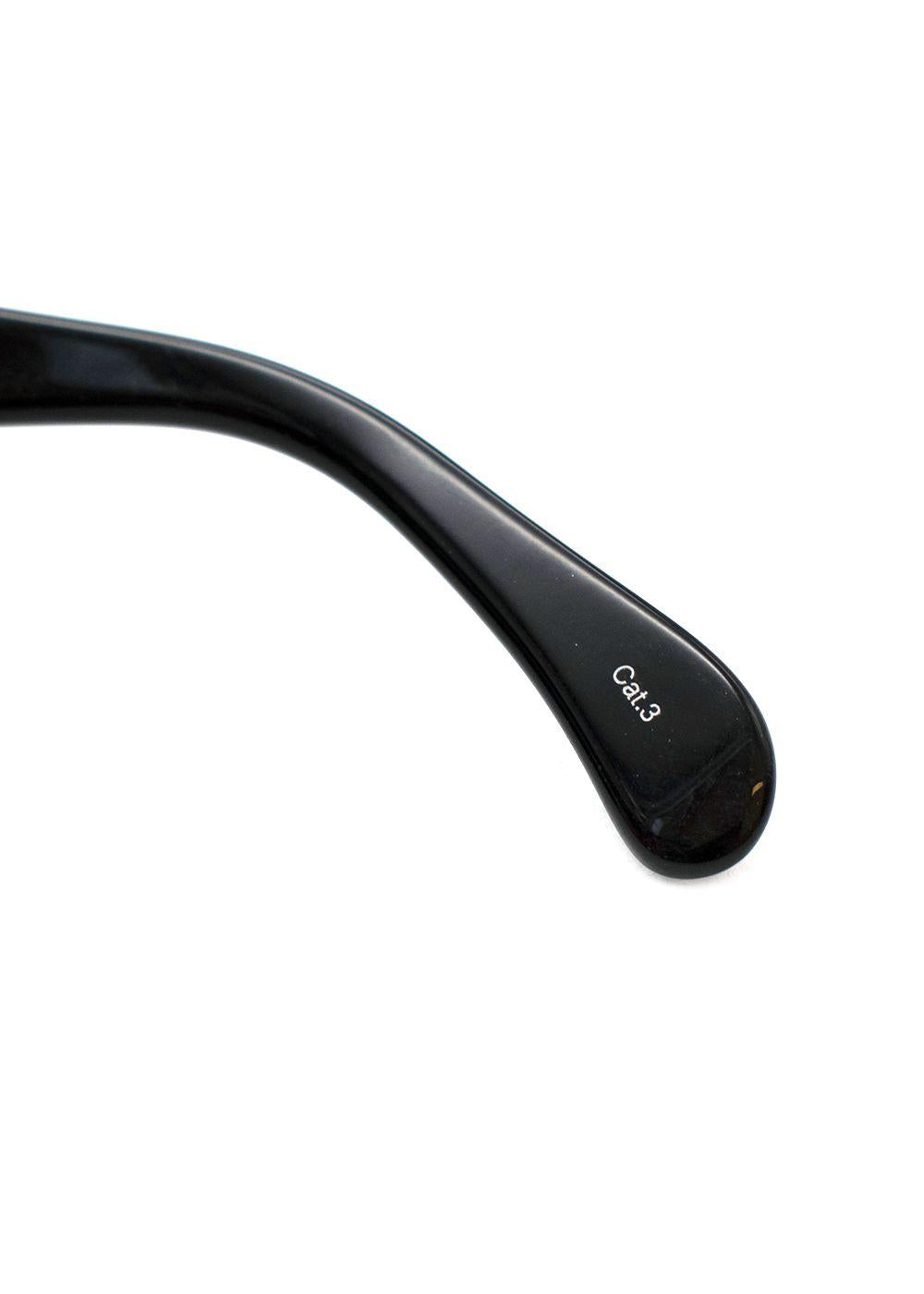 Black Grommet Embellished Round Sunglasses