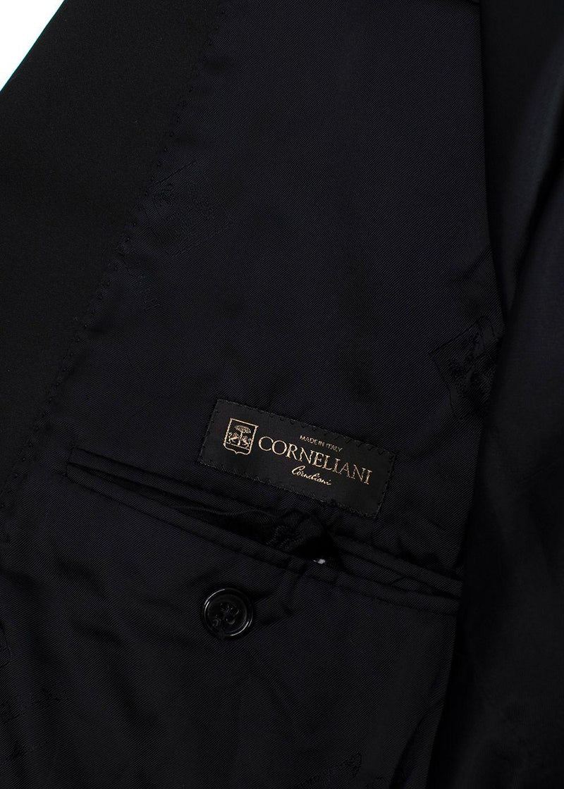 Corneliani Black Extra Fine Wool Single Breasted Suit