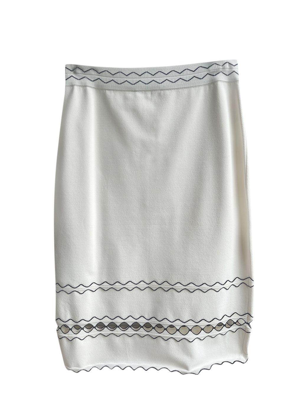 Alexander McQueen White Cut Out Midi Skirt