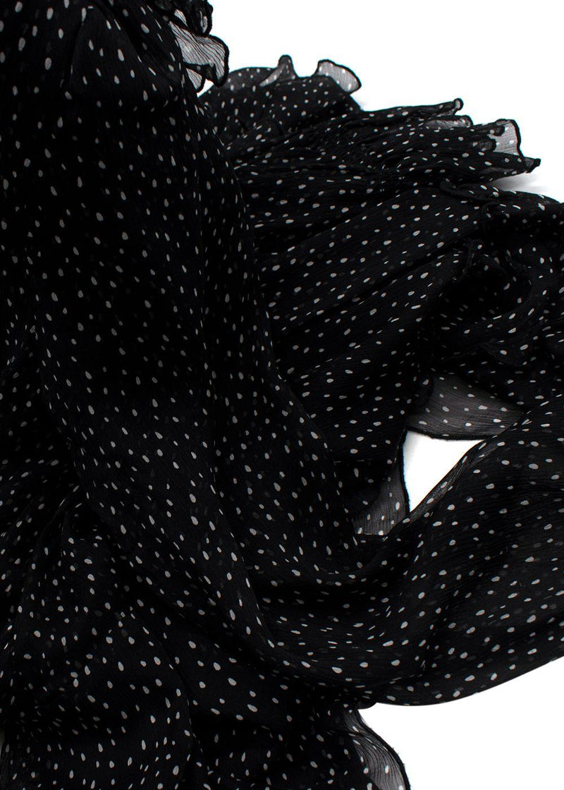 Diane Von Furstenberg Black Polkadot Chiffon Wrap Mini Dress