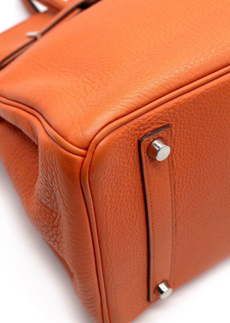 Hermes Birkin 35 in Orange H Taurillon Clemence Leather Palladium Hardware