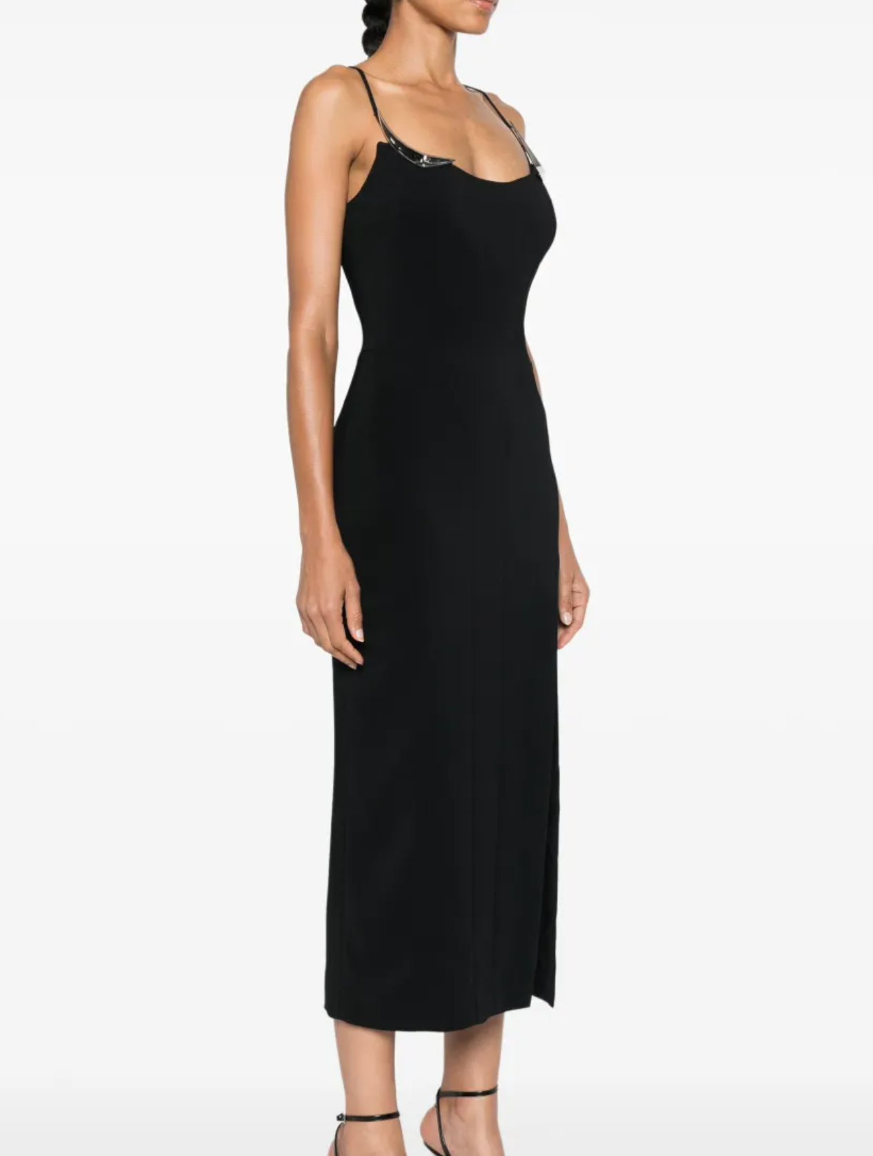 Mugler Metallic-Details Midi Dress