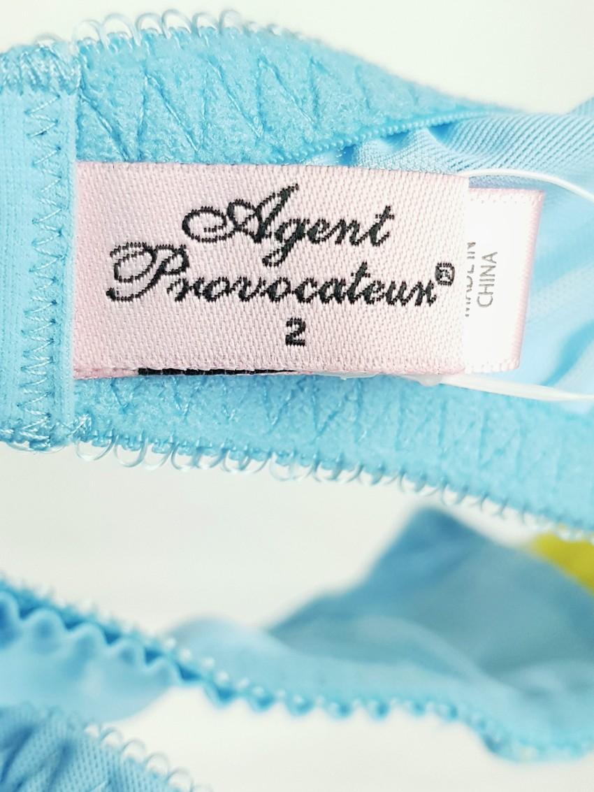 Agent Provocateur Selena Blue/Yellow Suspender Belt