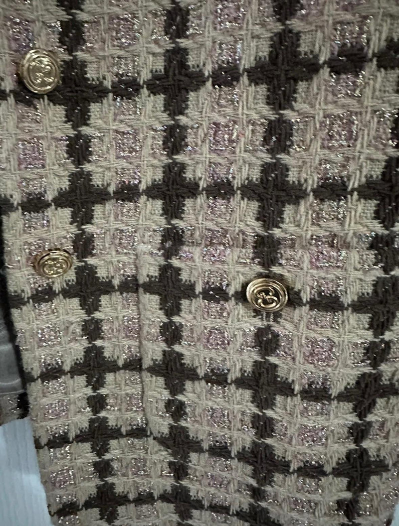 Gucci Brown Checked Tweed Jacket