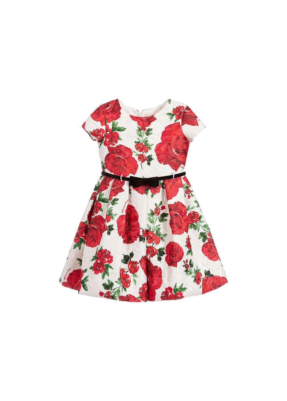 Kids L Jacquard Ivory Rose Print Dress