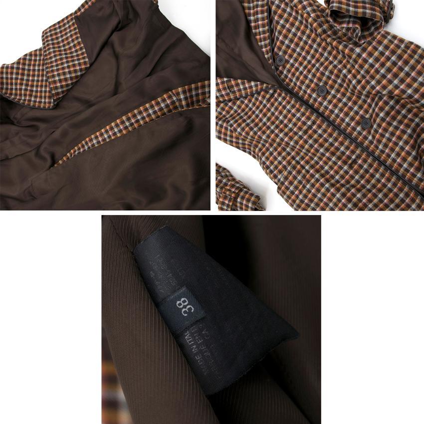 Prada Wool  Check Midi Coat